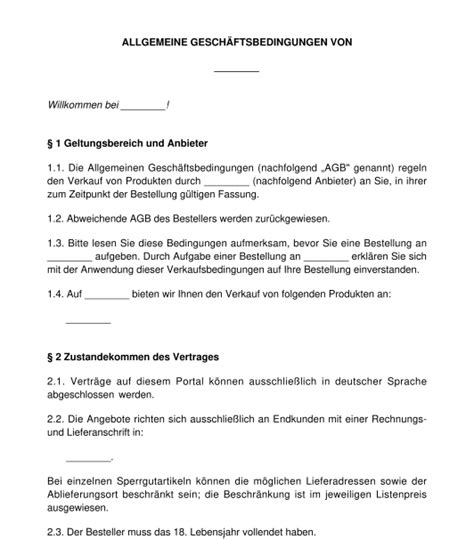 Allgemeine Geschäftsbedingungen .